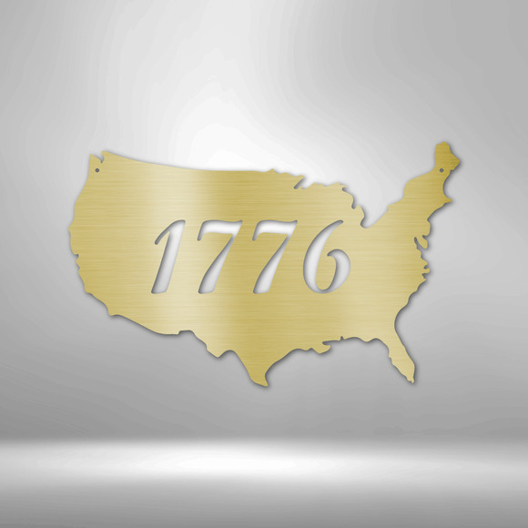 1776 US Steel Steel Sign Laser Cut Powder Coated Home & Office Metal Wall Decor